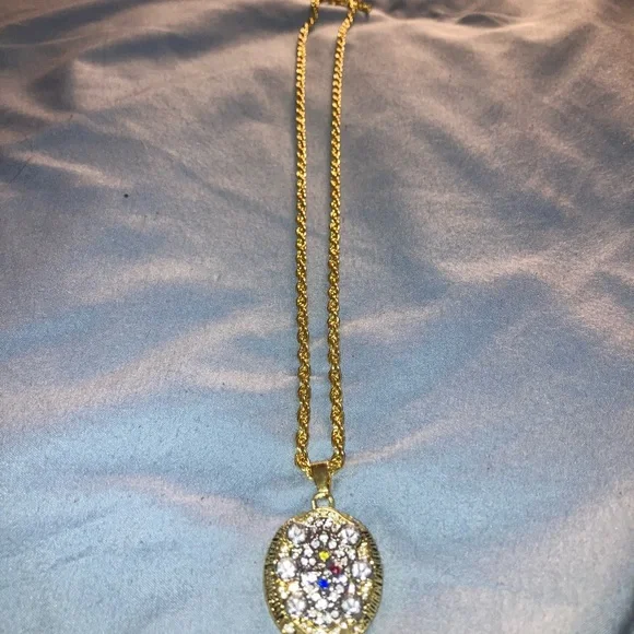 Pittsburgh Steelers world championship Gold-Tone Crystal Pendant Necklace - Picture 2 of 4